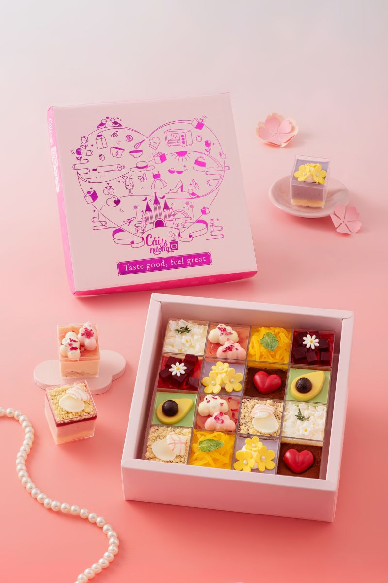 SWEETBOX SIGNATURE (Hồng) - Hộp 16 bánh