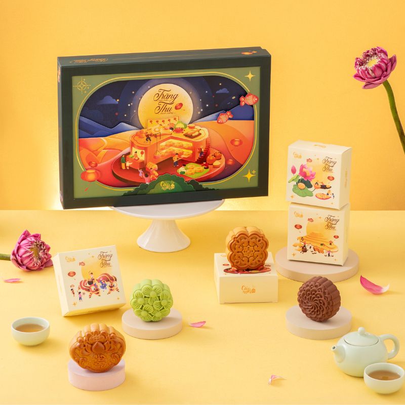 Hộp Trăng Hội với thiết kế hộp trang nhã, mang đến món quà biếu tinh tế